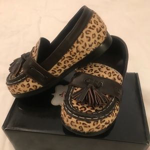 Baby Foxpaws animal print loafers